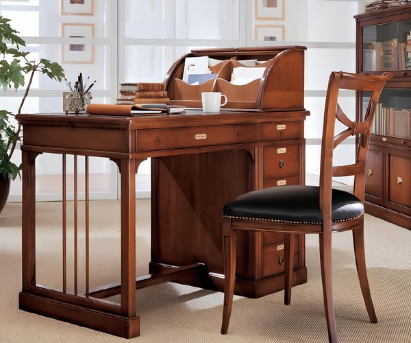 Schreibtisch Echtholz Italienische MöBel BüRo Tisch Einrichtung MöBel Tische Neu-image