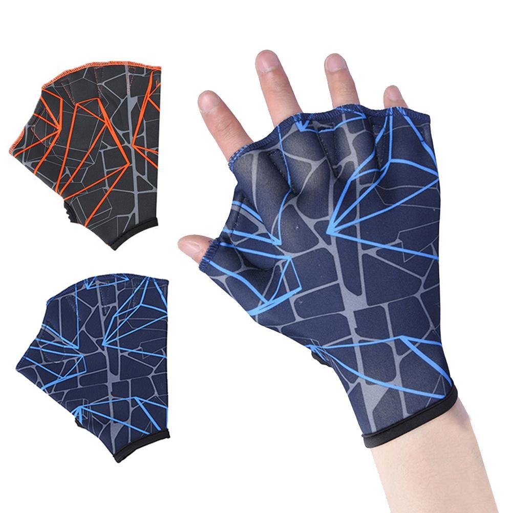 1 Pair Aquatic Swimming Training Webbed Swim Fingerless Water