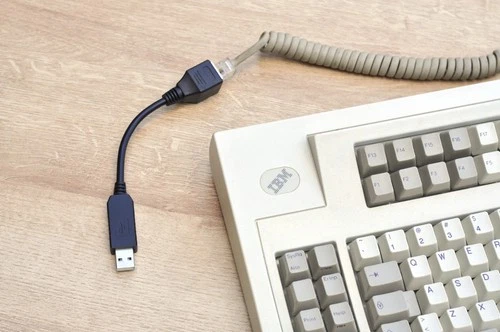 tinkerBOY IBM Terminal RJ45 Keyboard to USB Converter - QMK Firmware w/ VIAL