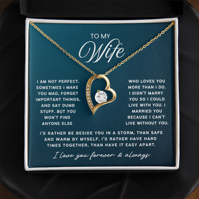 To My Wife Heart Necklace Anniversary valentines meaningful Gift From Husband