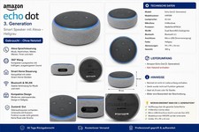 Amazon Echo Dot 3. Generation Smart Speaker A...