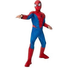 Marvel Spiderman Niño Disfraz Spandex Zentai Traje Máscara Grande 10-12 Jazwares NUEVO