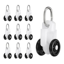 20Pcs Curtain Track Rollers Curtain Rail Pulleys with Dual Wheel Roller Black