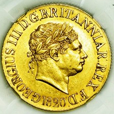 KING GEORGE THE IIII 1820 GOLD SOVEREIGN MS60