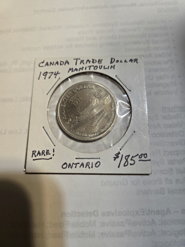 1974 MANITOULIN HAWEATER TRADE DOLLAR - Rare