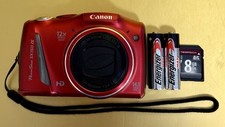 Canon PowerShot SX150 IS Digital Camera -Red 14MP 12x Optical Zoom W/ Extras!