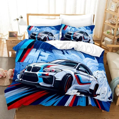 Sportwagen Bettwäsche Set M2 Bettbezug135x200 Kissenbezüge80x80 Geschenke OL - Bild 1 von 2