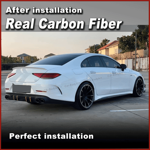 For Benz C257 CLS400 CLS550 CLS63 AMG 18-19 REAL Carbon Side Skirts Lip Spoiler - Picture 4 of 13