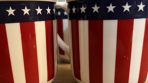 Set Of 4 Patriotic Mugs By Lenox God Bless America United We Stand Coffee Mugs - Picture 4 of 5