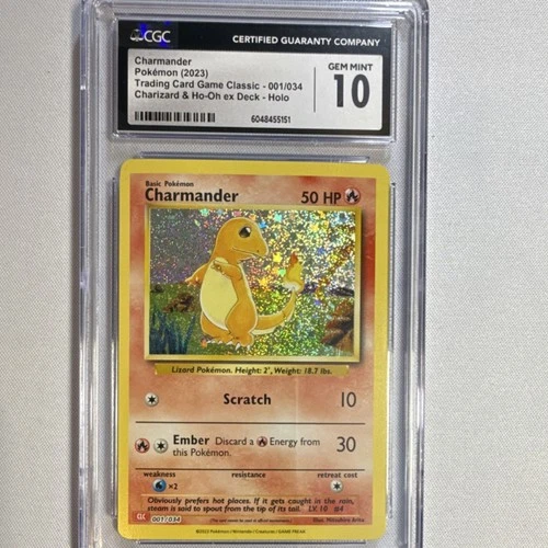 Pokémon Charmander Classic Charizard & Ho-Oh ex Deck 001/034 Holo CGC 10 2023