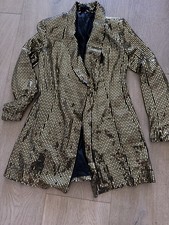 Gold Blazer Dress Size Small Women Sequin Cocktail Party