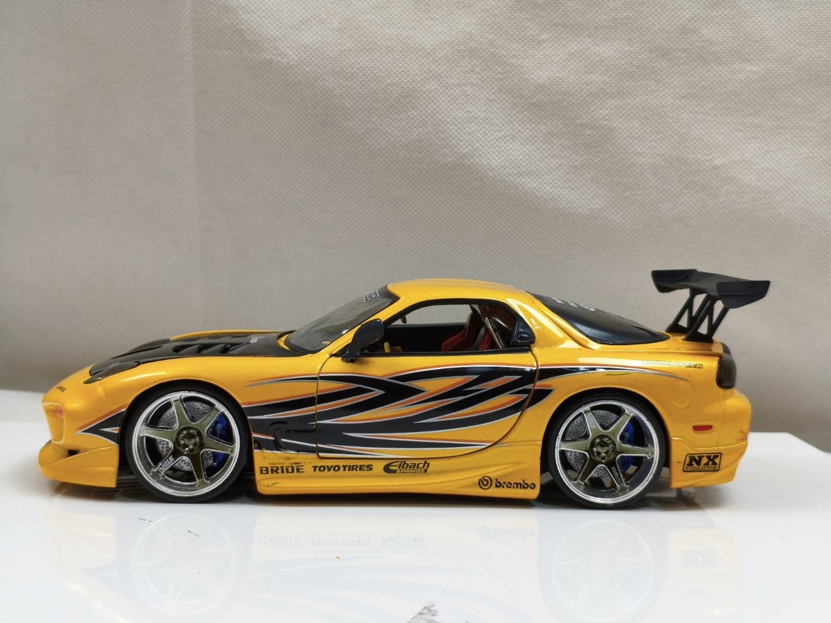 Jada Toys 1/24 Mazda Rx7 Fd3s Option D Yellow Sport Car JDM Rotary