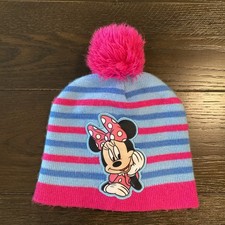 Disney Toddler Minnie Mouse Beanie Knit Girls Stocking Ski Hat Cap 8" Diameter