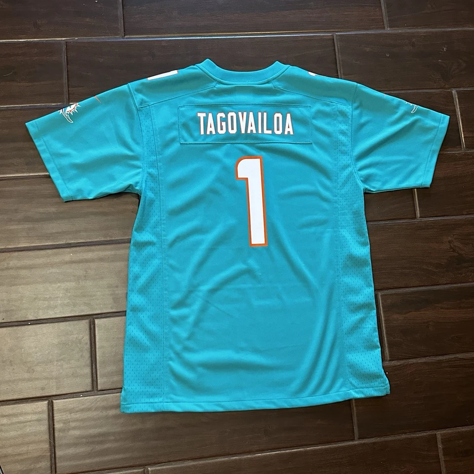 Camiseta deportiva de fútbol americano juvenil de los Miami Dolphins Tua Tagovailoa Nike On Field NFL XL (18-20) Foto 3 de 4