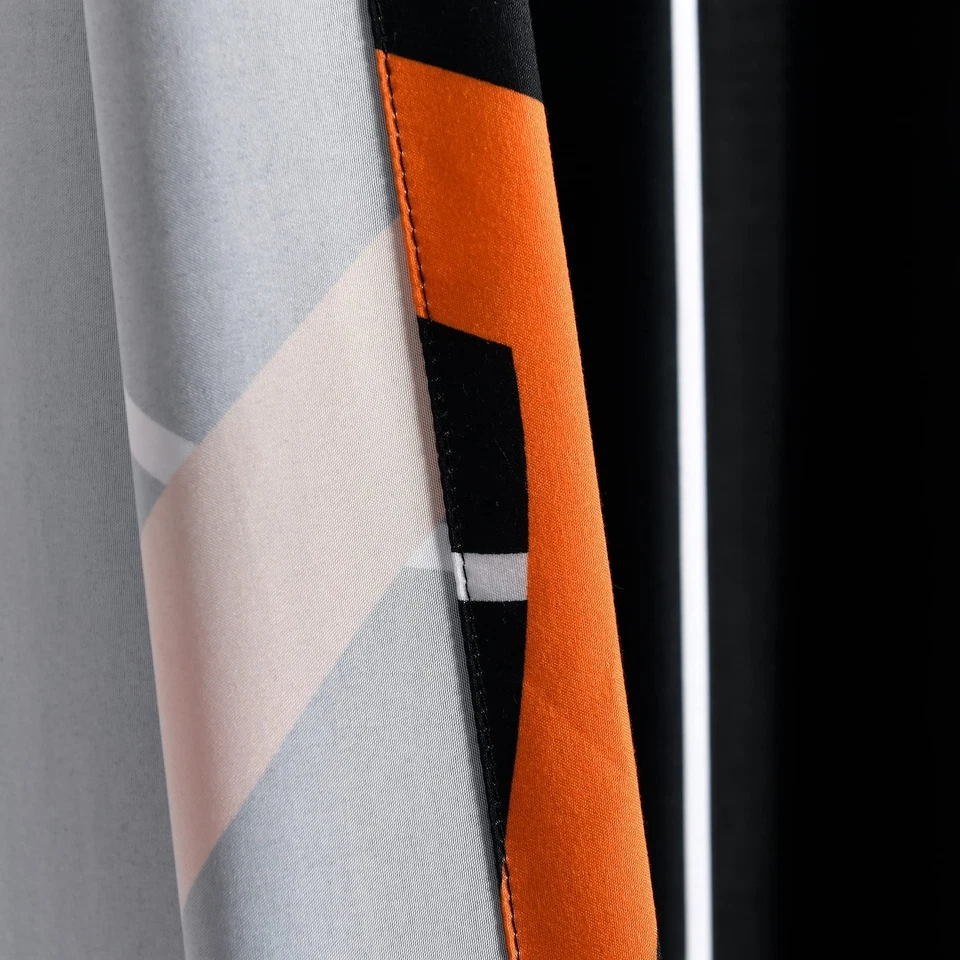 Juego de Panel Cortina Ventana Juego de Baloncesto, Par, 52" W x 84" L, Negro y Naranja... Foto 4 de 4