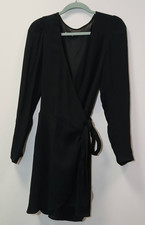 Reformation womens large black wrap dress 100% viscose mini
