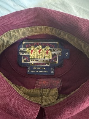 1990 s Vintage Chaps Ralph Lauren Rugby Shirt W/ Three Explorers Label Size XL