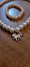 Fashion Costume Jewelry Necklace For Girl Unicorn Pendent Bracelet Diff Color