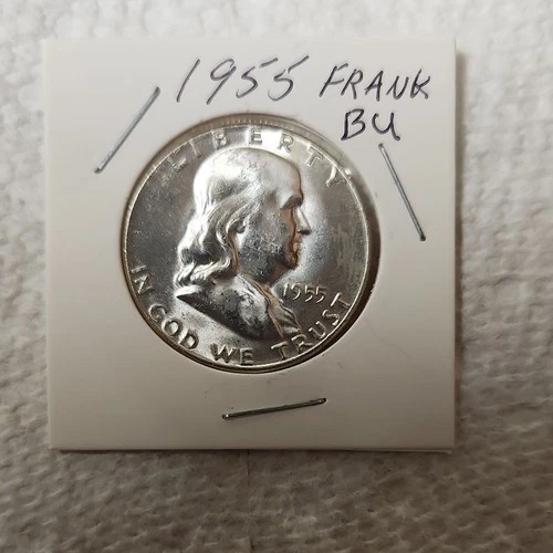 1955 Franklin Half Dollar Uncirculated Silver 50C Coin