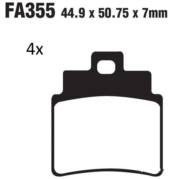 Bremsbelag EBC SFAC355 4 Vorne FüR SYM GTS 125 I Joymax ABS Bj. 2016-2017-image