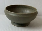 McCoy Pottery Floraline 466-6 Round Bowl Planter Green w/ Brown Speckles