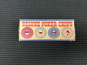 Vintage Deluxe Poker Chips Red Blue White