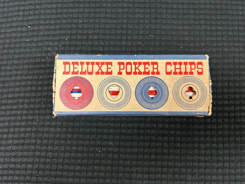 Vintage Deluxe Poker Chips Red Blue White