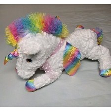 Jumbo Unicorn Big Stuffed Animal Rainbow Glittery 24" plus bonus plush