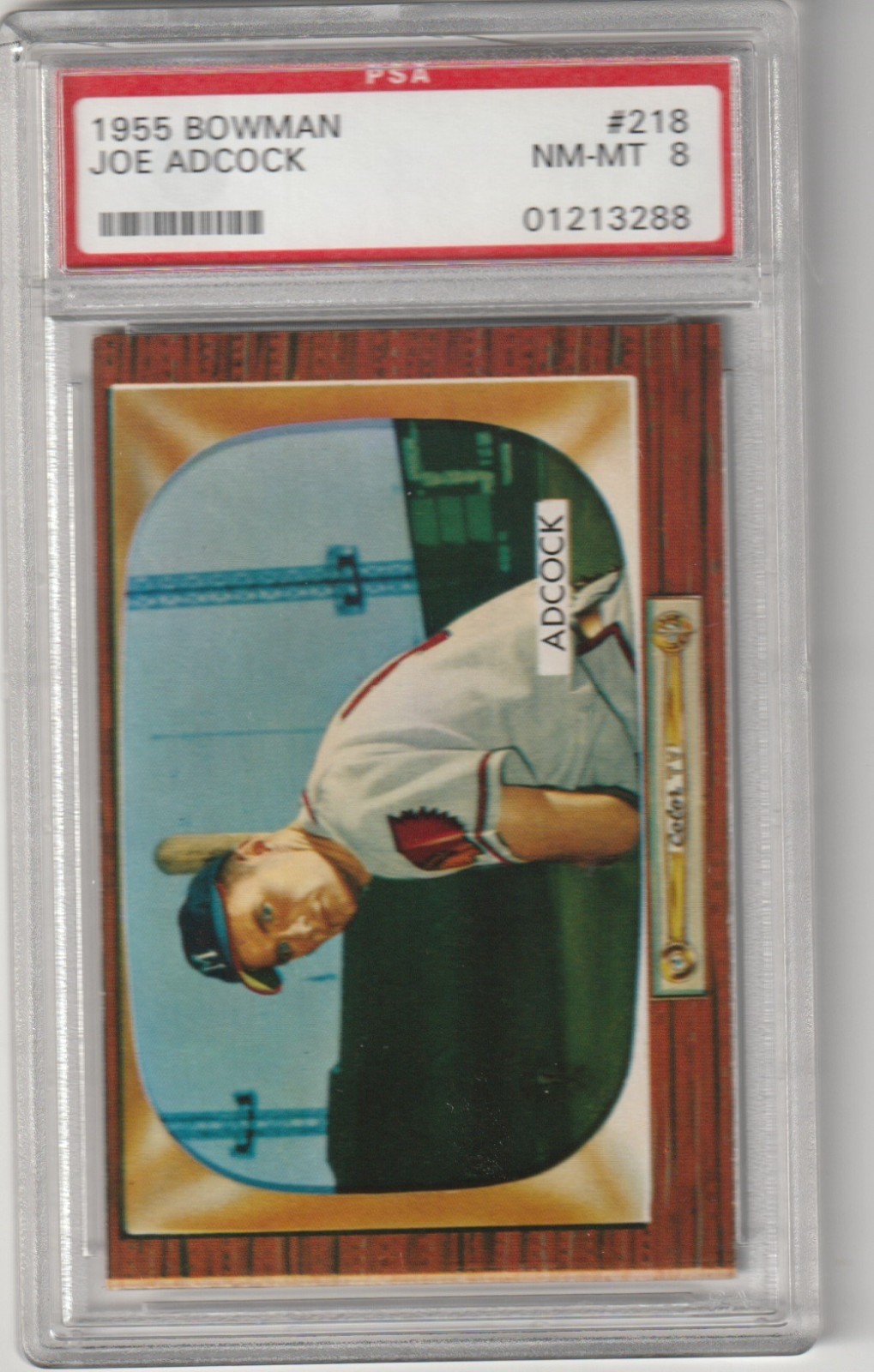 1955 Bowman  Joe Adcock #218, PSA NM-MT 8