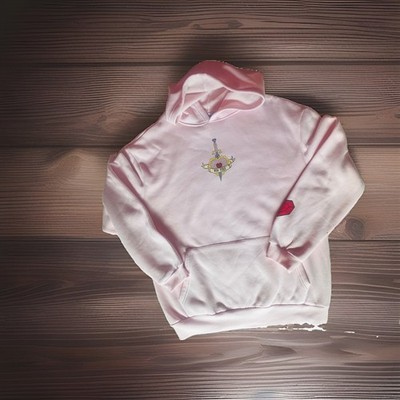 Urban Weekend Pink Tattoo Heart Dagger Hoodie Women s M NWT Y2K