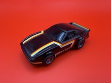 Vintage Tyco Mazda RX7 GS HO Slot Car 1/64 Black Yellow White Tested W/9 Volt