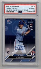 2024 Topps Now Road to Opening Day #EC-A Evan Carter RC Auto Blue 25/49 PSA 10 !