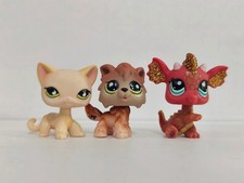 3pcs/lot Littlest Pet Shop toy LPS Cat Dog Dragon 733 2141 2484 Animal Figures