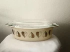 Vintage Pyrex 045 Cinderella GOLDEN HEARTS 2.5 qt Oval Casserole W Lid