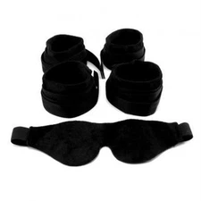 Sportsheets Beginner's Bondage Fantasy Kit Restraints Black - Wrist Ankle Cuffs