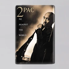 2PAC / ME AGAINST THE WORLD - 2"x3" POSTER MAGNET (rap hip hop lp record tupac)