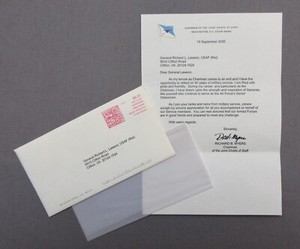 Letterhead/ Letter & Autograph Of General Richard B. Myers, Chairman JCS.