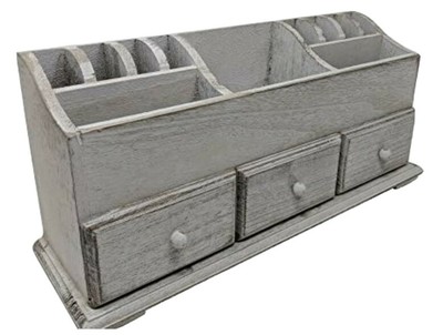 Gianna's Home Rustic Farmhouse Desk 3 Drawer Wooden Vanity Makeup Beauty Jewelry