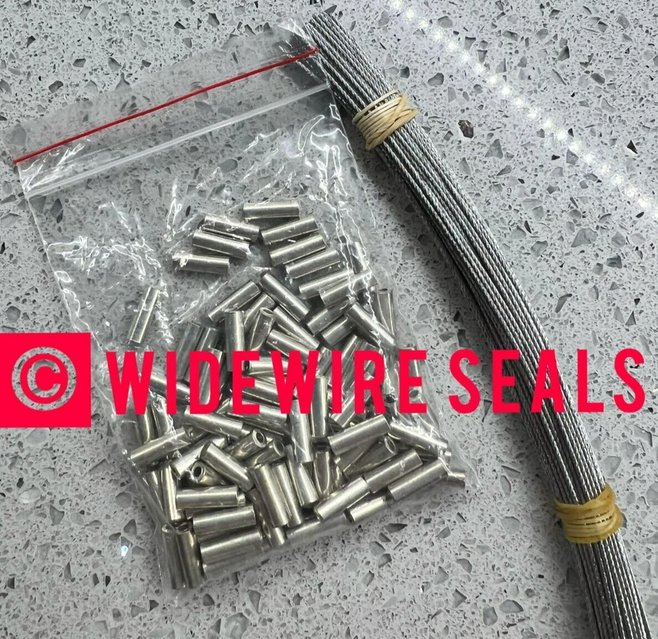 Electric Meter Seals. 12mm Round & 15cm 7 strand Wires X 100 Trusted Ebay Seller
