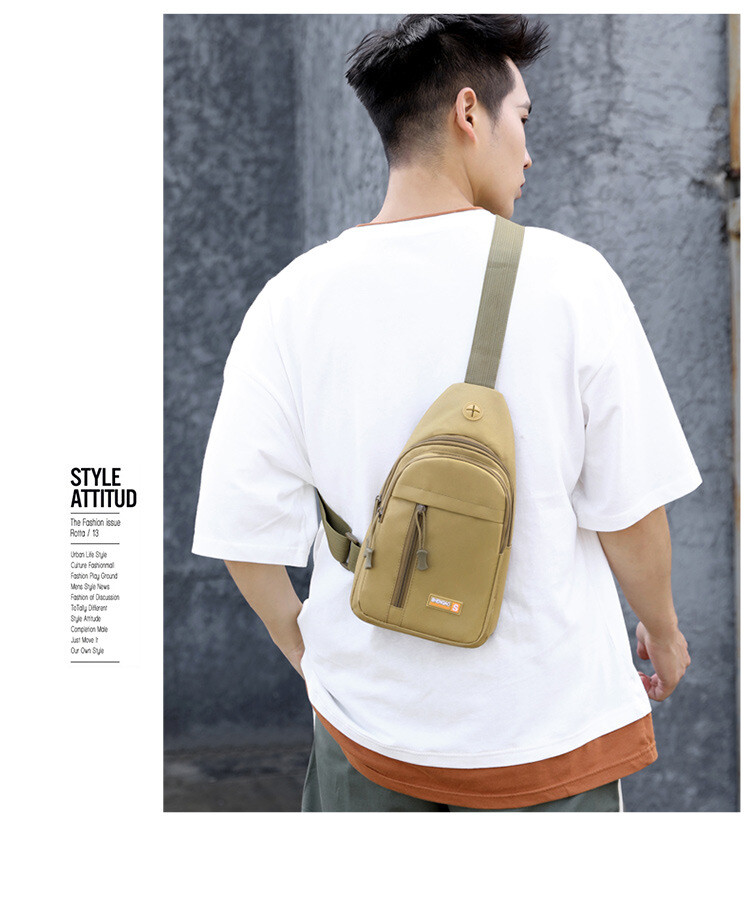 Men's Sports Sling Bag - Crossbody Chest Bag, Fanny Pack, Travel Backpack