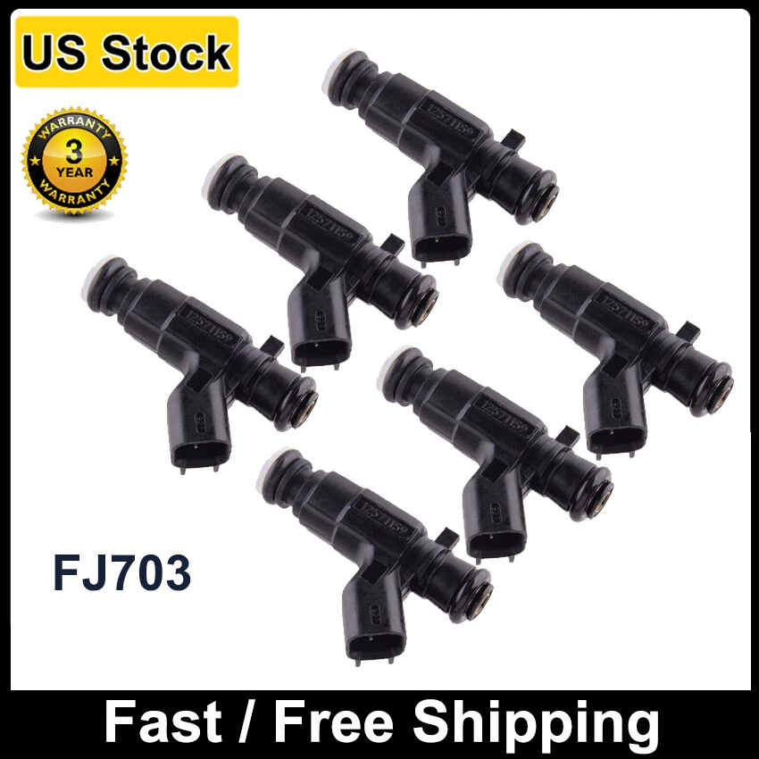 Juego de 6 inyectores de combustible FJ703 NUEVO para Buick & Cadillac 2004-2008 3,6 L 12571159 Foto 2 de 4