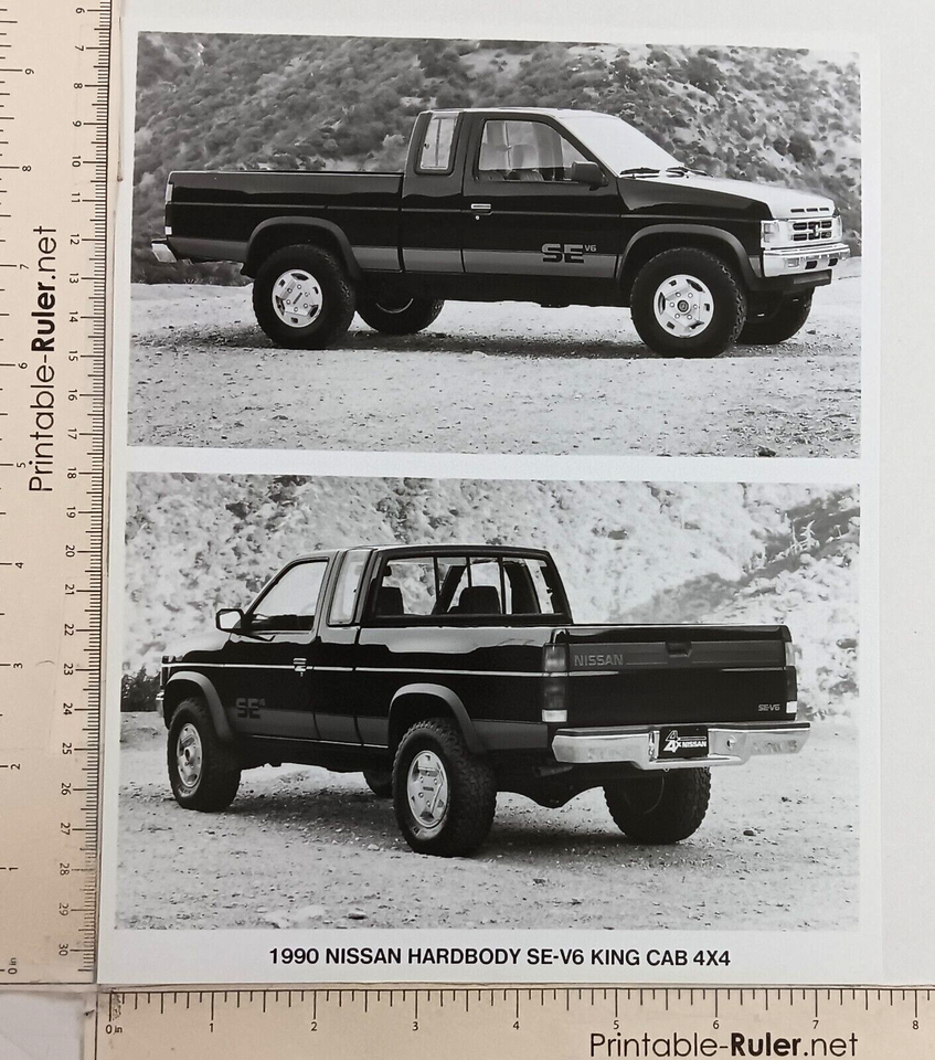 1990 Nissan Hardbody SE V6 King Cab 4 x 4 Pickup Truck Vintage Press