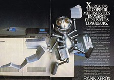 PUBLICITE ADVERTISING 025  1985  RANK XEROX 2    photocopieur ( 2p)