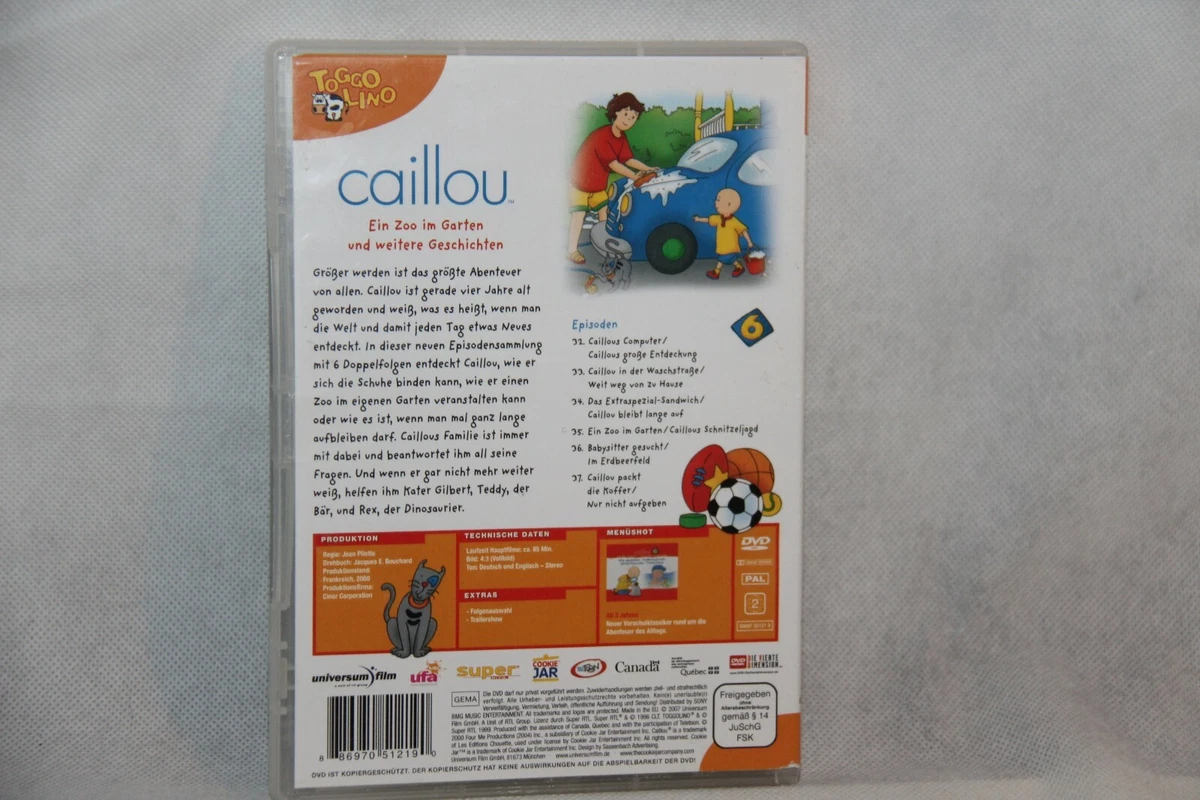 Caillou 6 Ein Zoo im Garten und andere Geschichten - Animation Zeichentrick  DVD | eBay