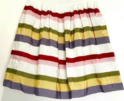 MONNALISA   ITALY MULTI COLOR GROSGRAIN RIBBON STRIPE FULL SKIRT 152 12 SWEET  