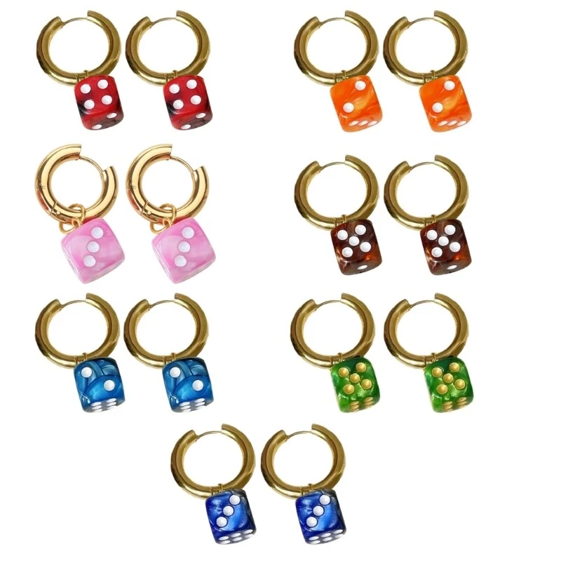 Dice hoop hotsell earrings