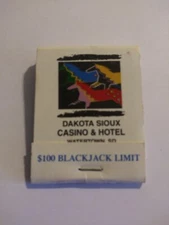 Vintage Matches From Dakota Sioux Casino & Hotel Watertown South Dakota