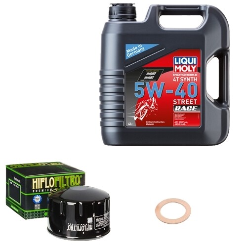 Hiflo ÖLfilter Set Lm 5W-40 Race 4L FüR Bmw R 1200 HP2 Enduro RHP2/K25 Bj.2007-image