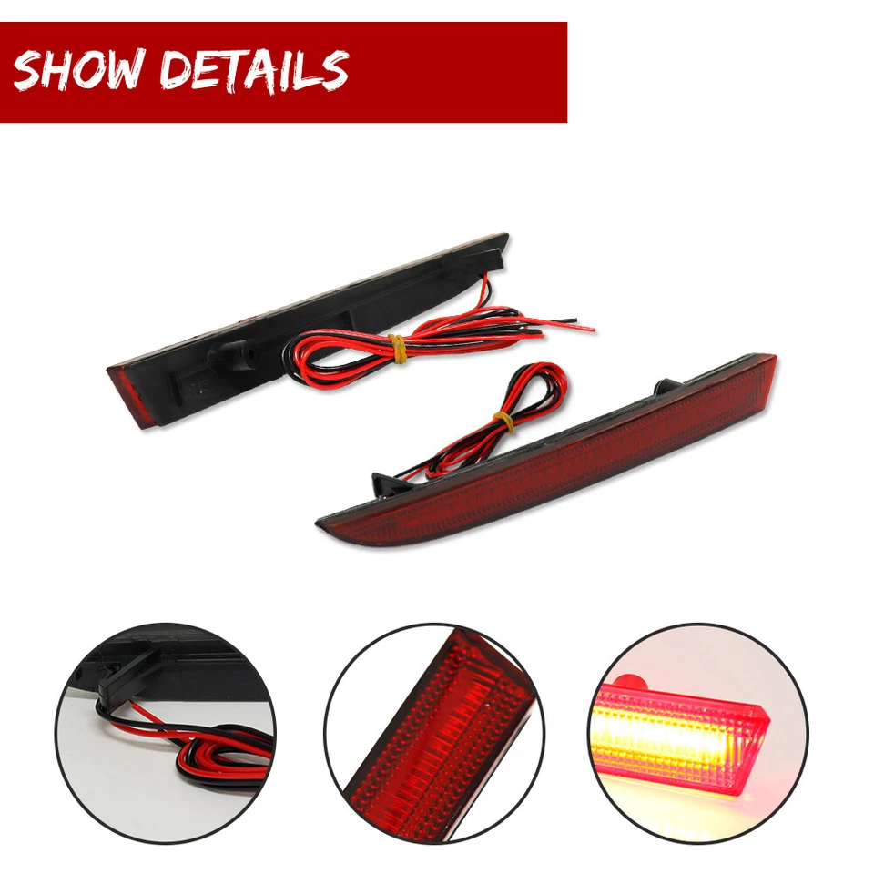 Красная линза задний бампер отражатель тормоза задние фонари для 2008-2009 Pontiac G8 GT GXP - Изображение 3 из 4