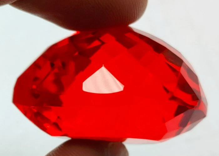 Large Mexican Fire Opal Red Orange Pear Cut 87.1 CT Loose Gemstone @Pendant Gift - Изображение 3 из 4